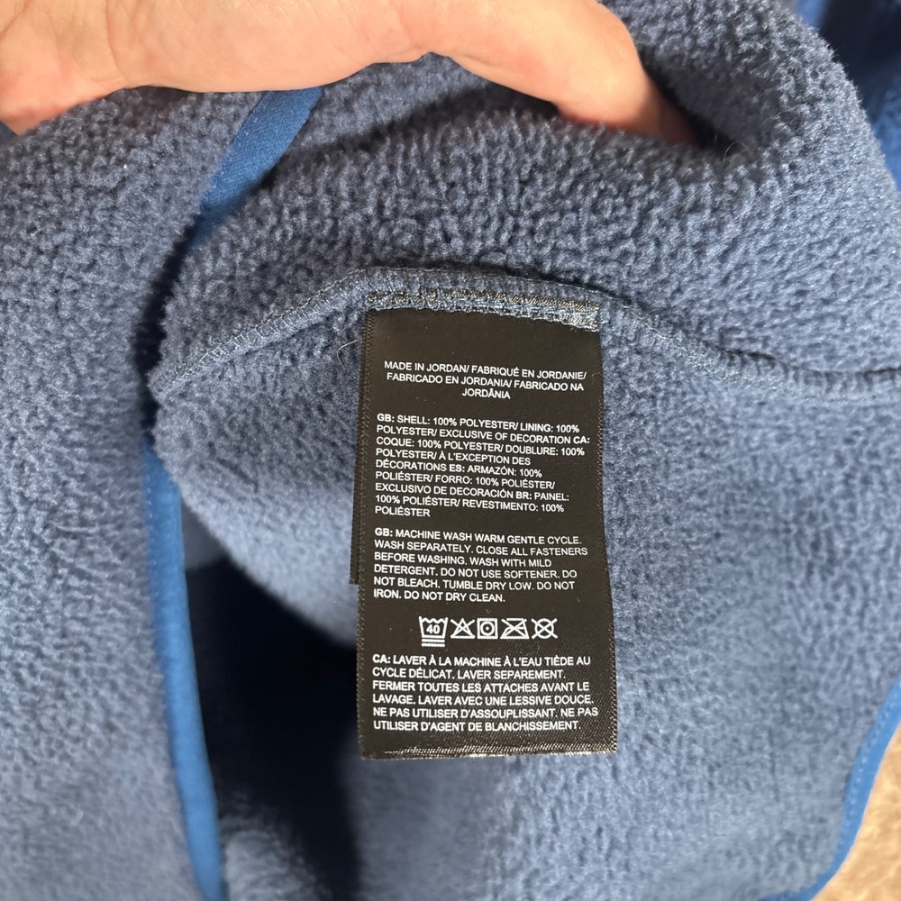 The North Face Mens Blue Colorblock 1/4 Zip Fleece Pullover Jacket Medium 9839 - Picture 6 of 8